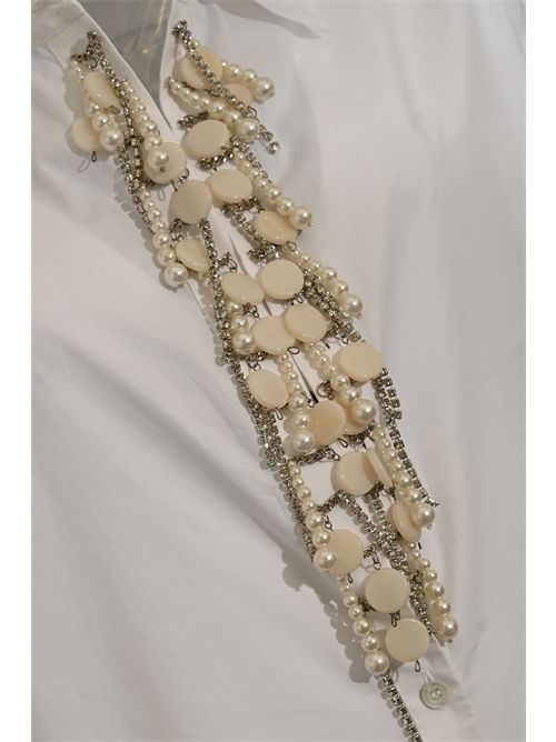 Camicia Capirai in popeline di cotone con applicazioni gioiello PINKO | 104708 A2PJZ04